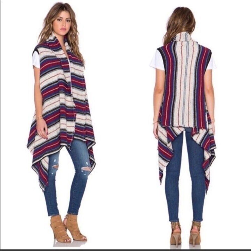 SAM EDELMAN Women’s Multicolored Striped Elsie Sweater Vest Size Large